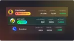 Three cryptocurrencies indicating market data.
